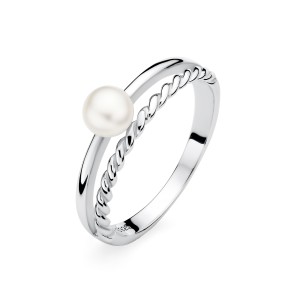 Inel argint cu perla naturala alba model impletit DiAmanti SK22517R_W-G (Argint 925‰ 1,9 g.)